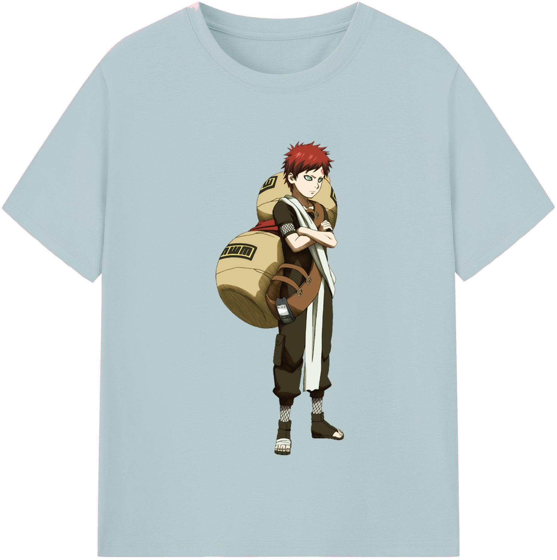 （画像用） NARUTO -ナルト- ガアラ Gaara 綿100％半袖Tシャツ（フロントプリント）